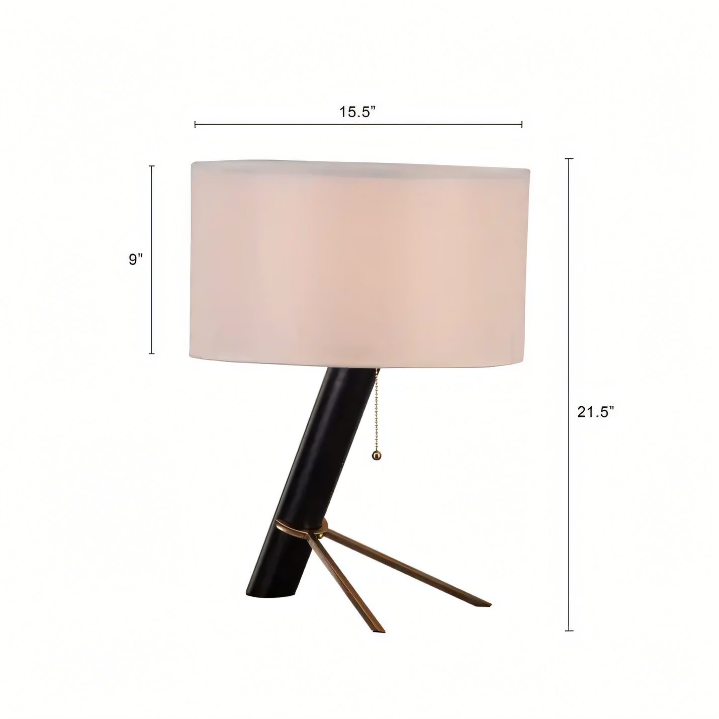 Contemporary Black Metal Lamp with Gold Details