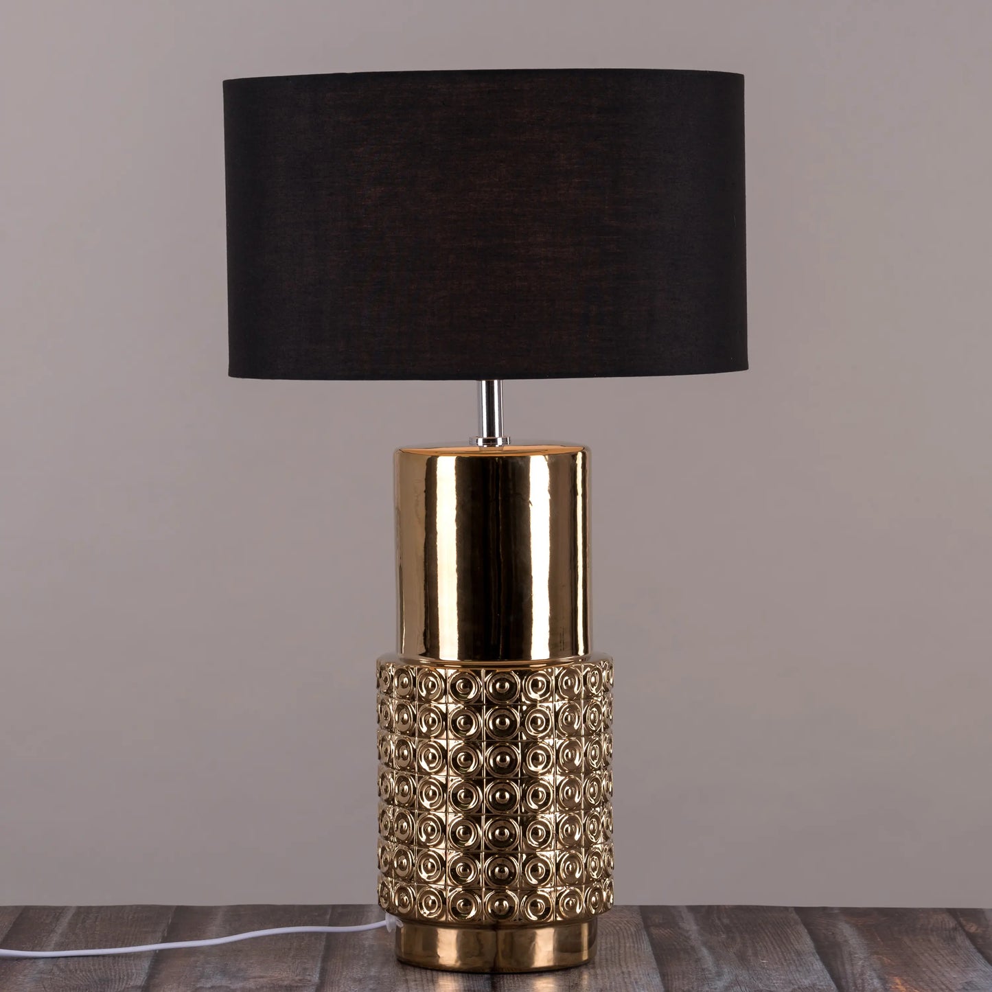 Versatile gold lamp for study, bedroom, or living space