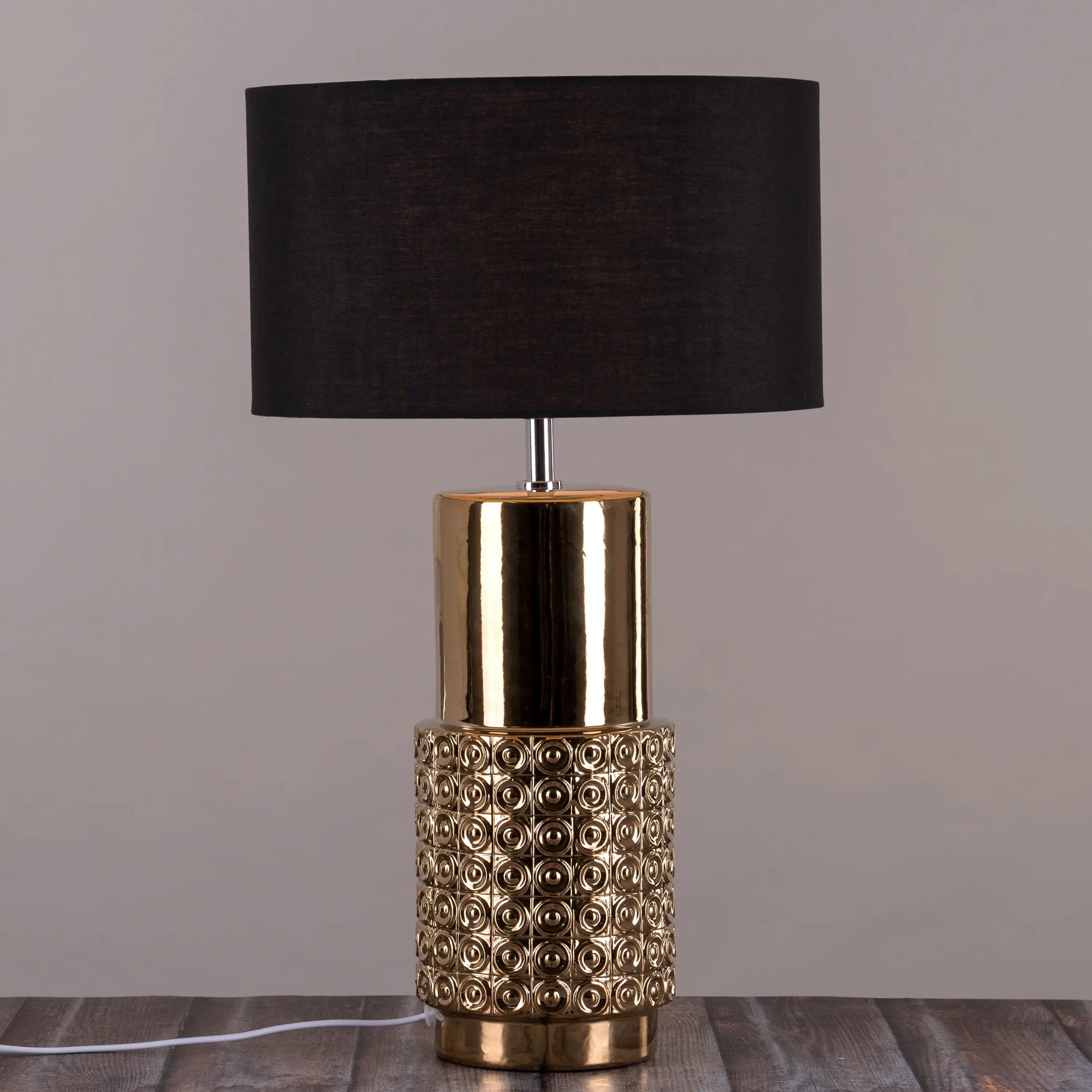 Versatile gold lamp for study, bedroom, or living space
