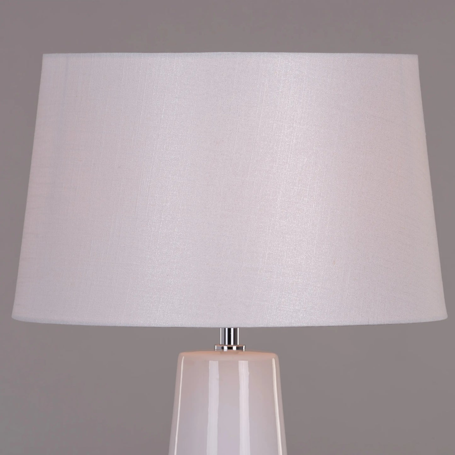 Round White and Gold Table Lamp with Textured Shade