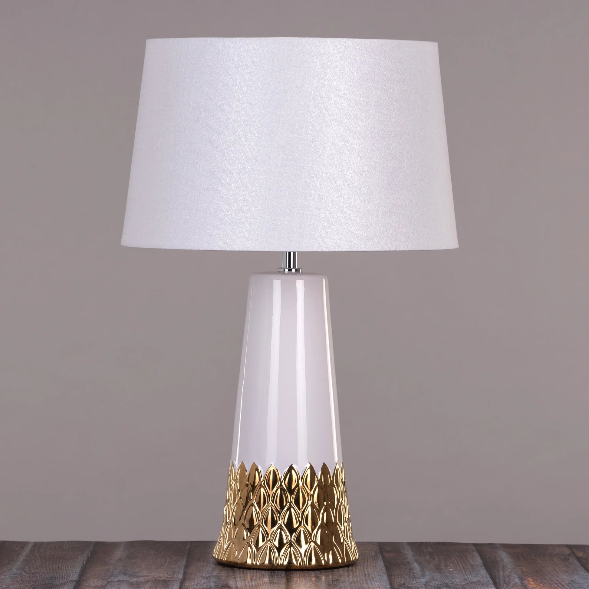 Versatile White and Gold Table Lamp for Multiple Decor Styles