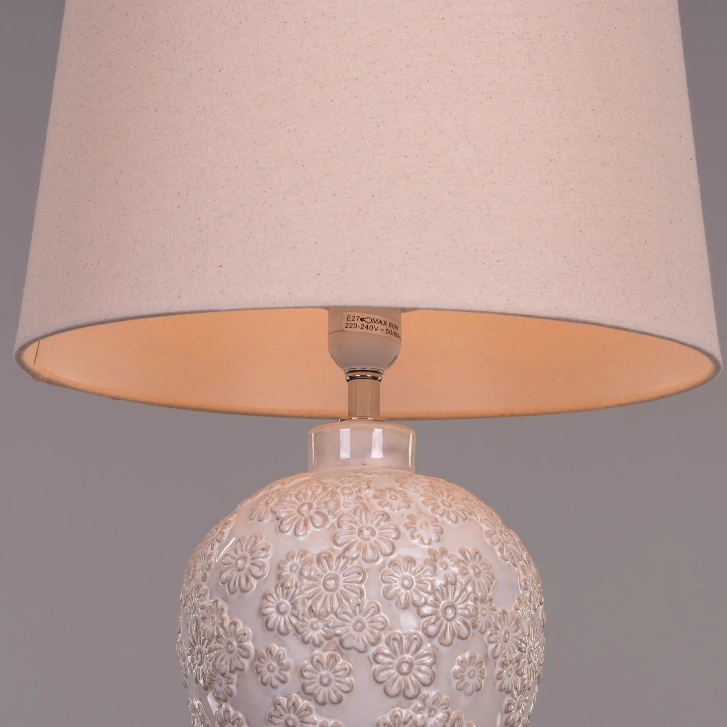 Contemporary cream table lamp for living room or bedroom
