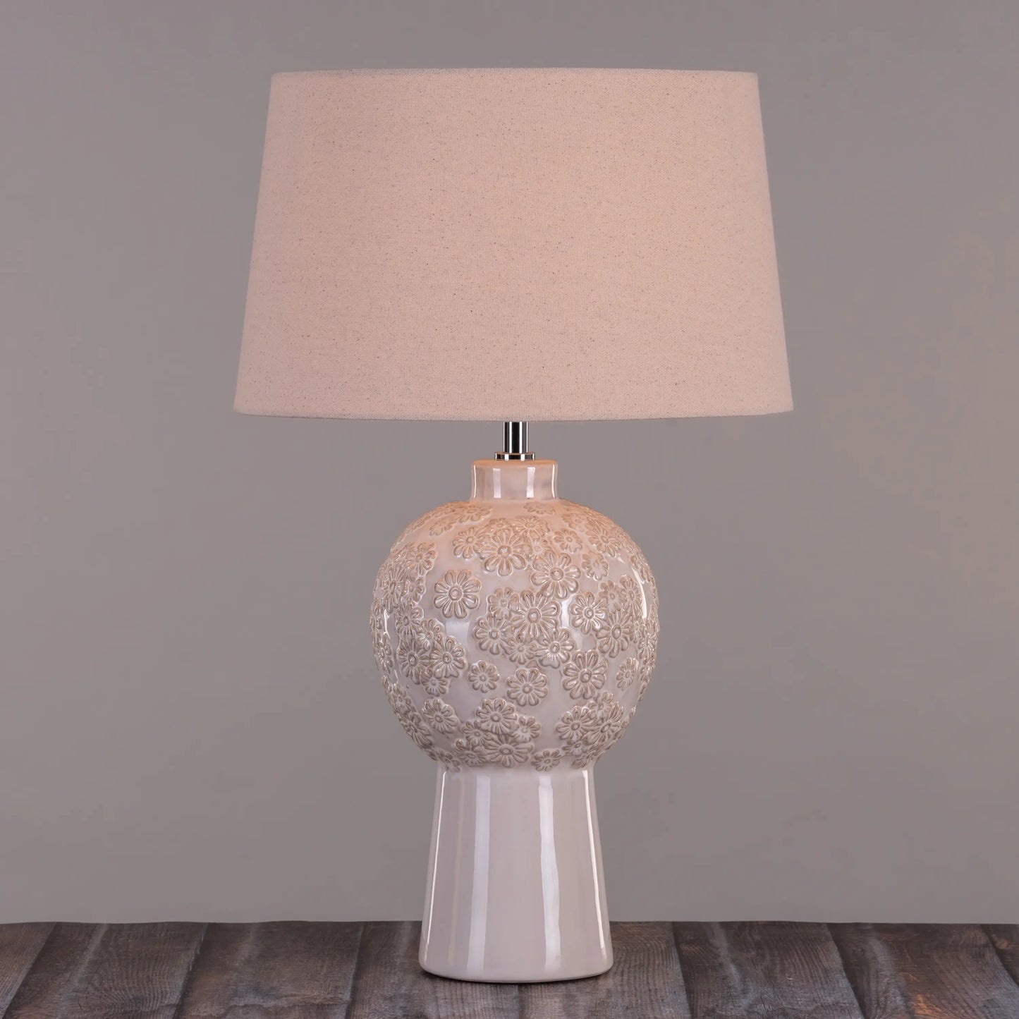 Rechargeable cream ceramic table lamp for convenience