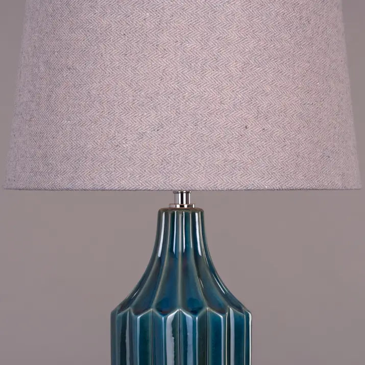 Vibrant blue hue in ceramic lamp base