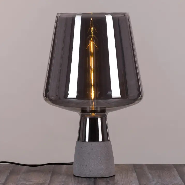 Organic stone base table lamp for modern interiors