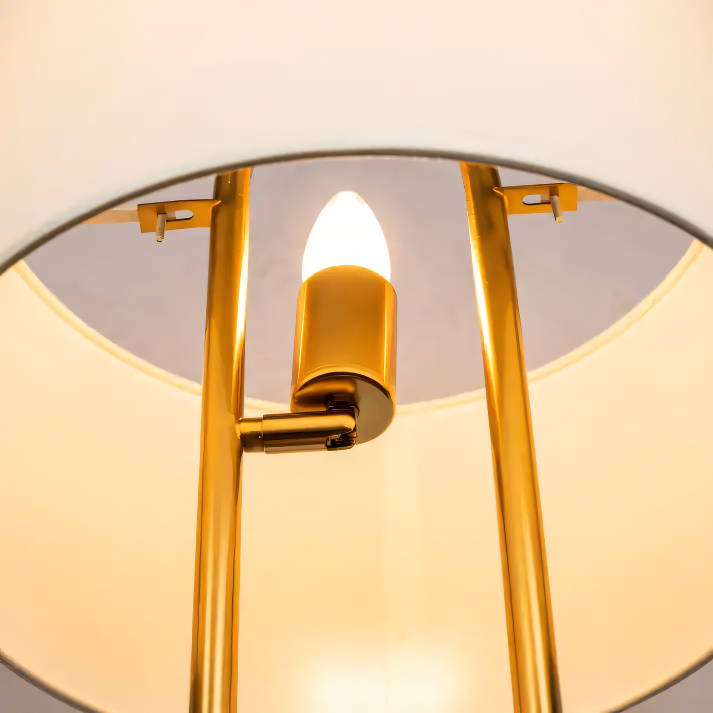 Sleek gold metal frame exuding modern sophistication