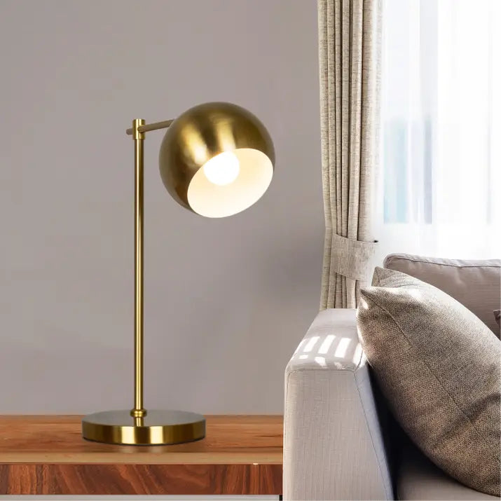 Matte gold metal study table lamp