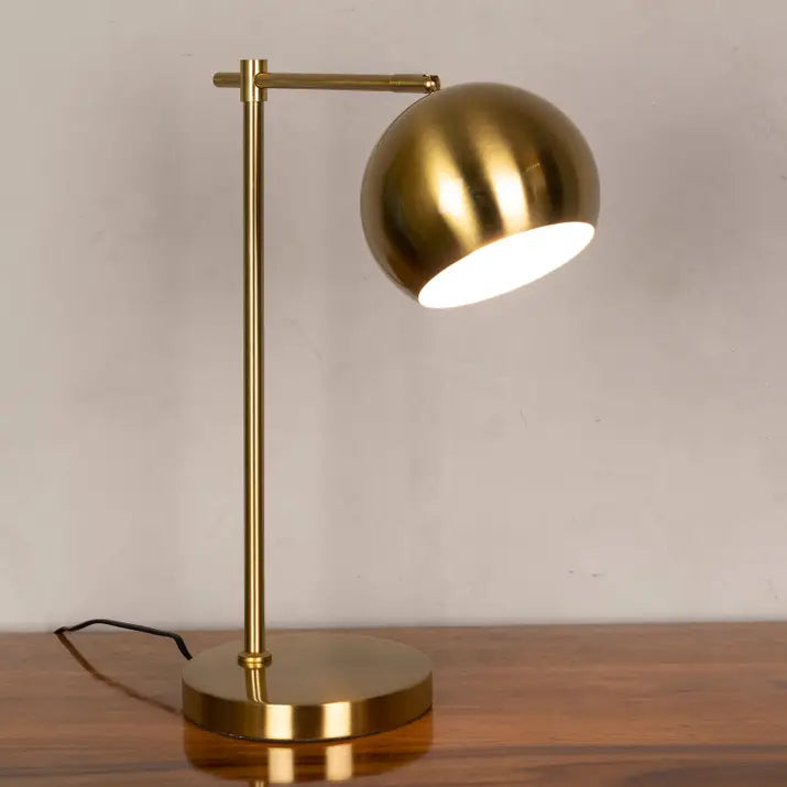 Luxurious gold finish on modern study lamp