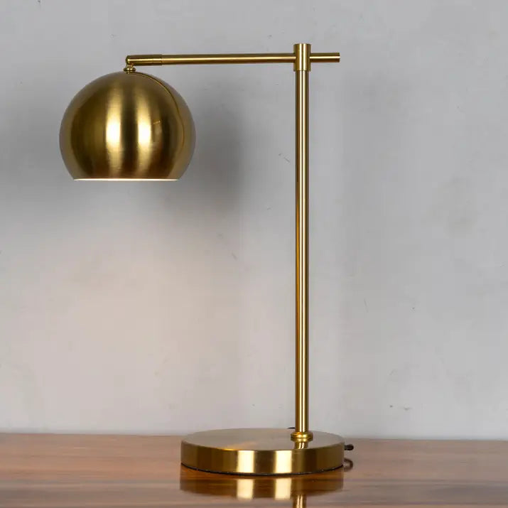 Golden radiance from modern study table lamp