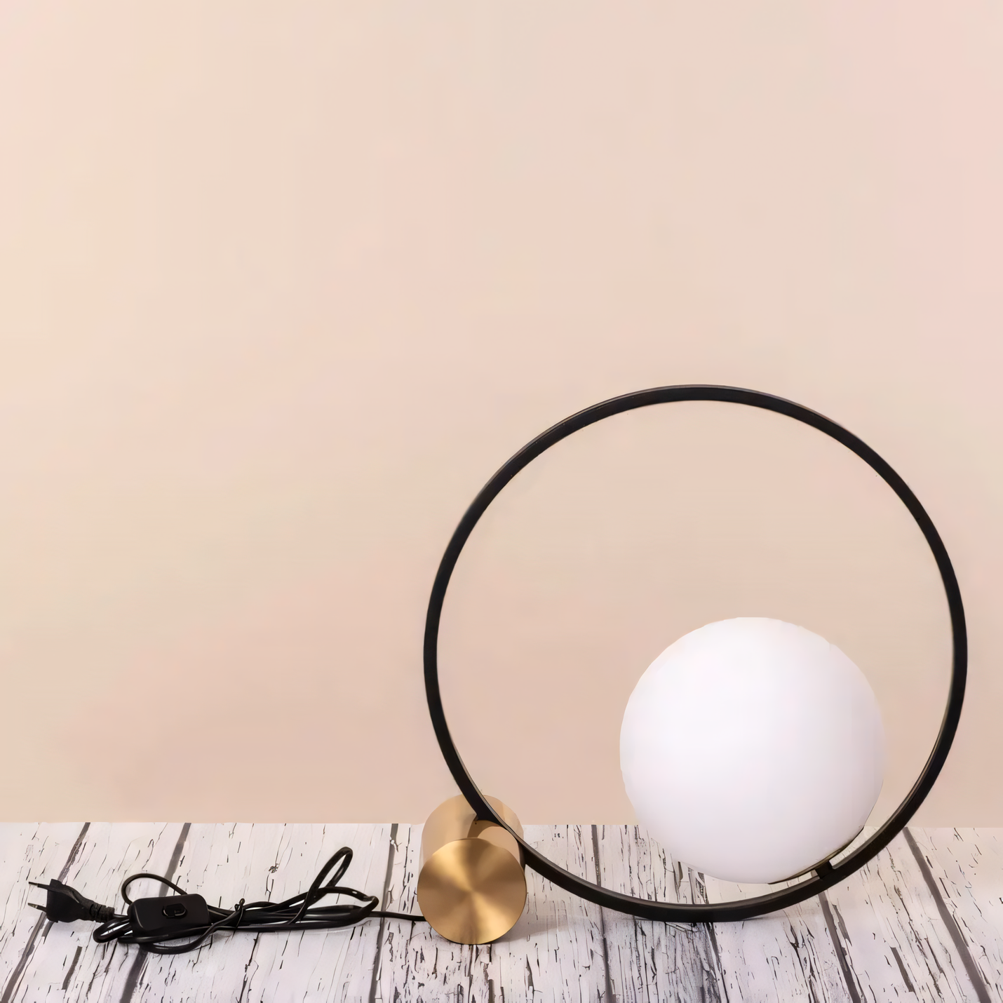 Sleek metal frame with black and gold finishes