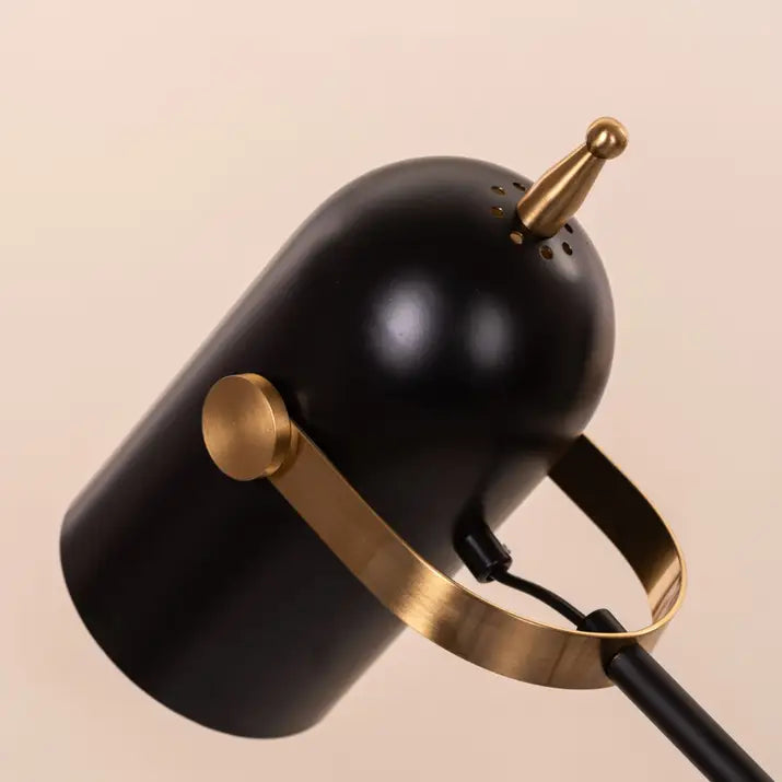Black and gold metal frame study table lamp