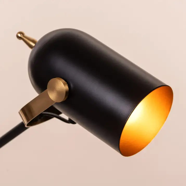 Sleek black and gold study table lamp design