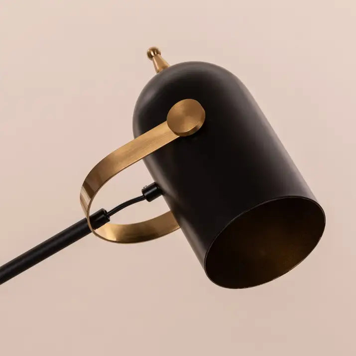 Sleek black and gold study table lamp design
