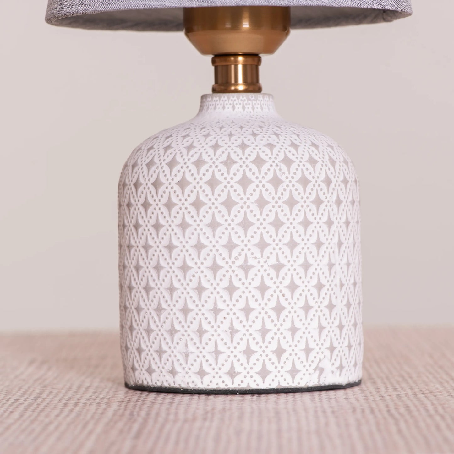 Calming Grey Fabric Shade Lamp