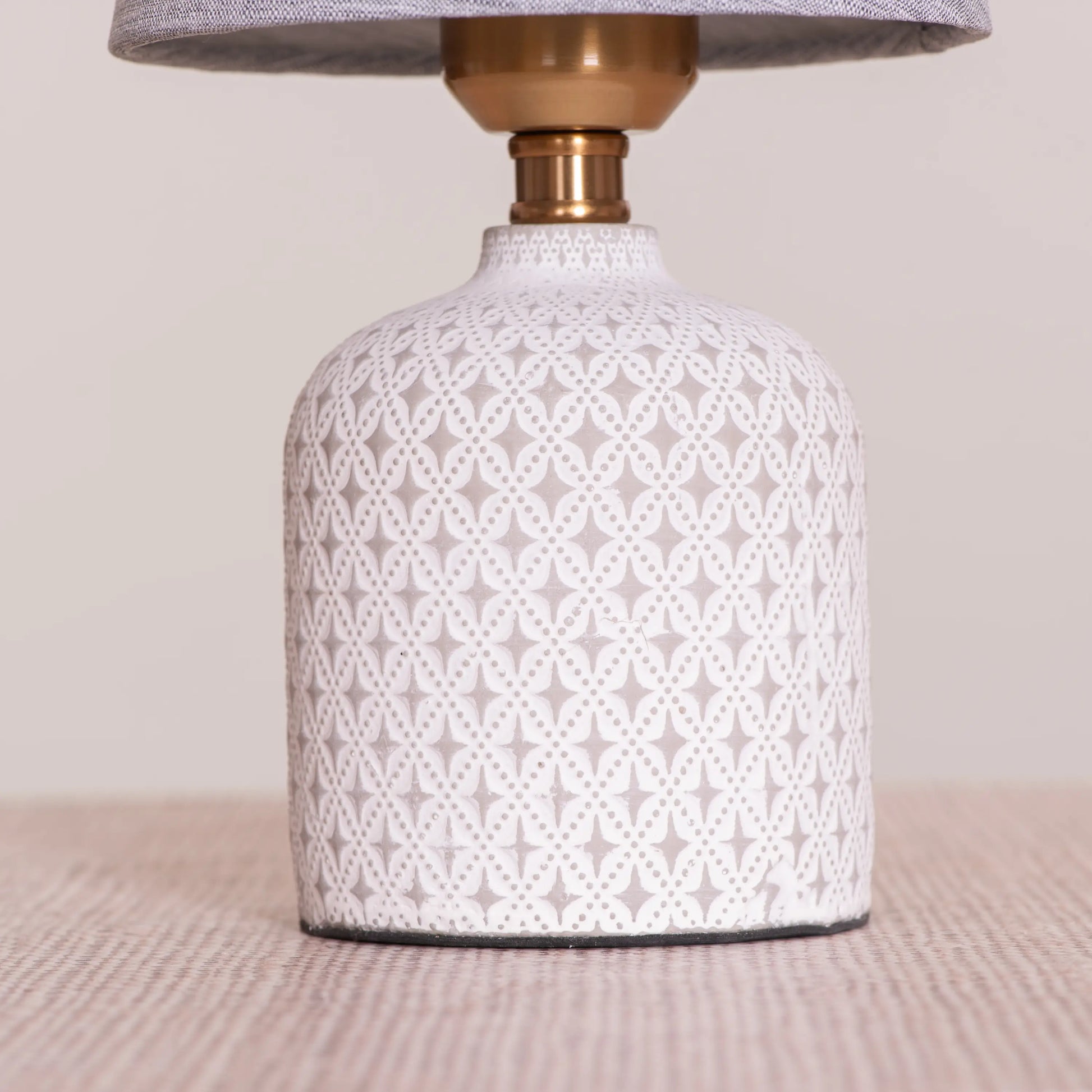 Calming Grey Fabric Shade Lamp