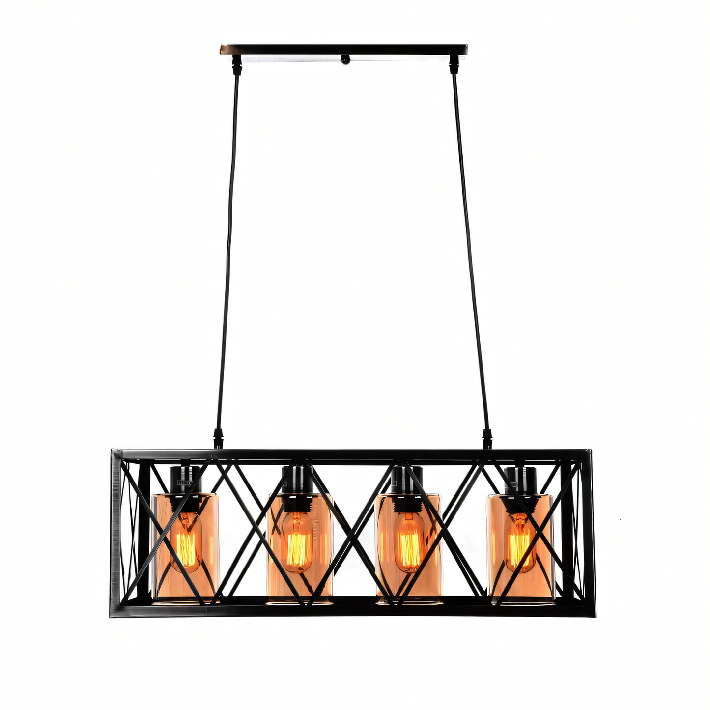 Angular silhouette of the modern crystal chandelier