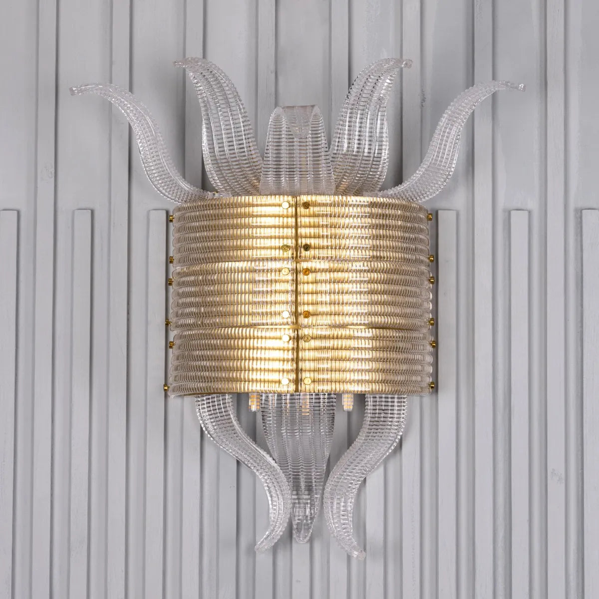 Seat At The Table Textured Glass Wall Light