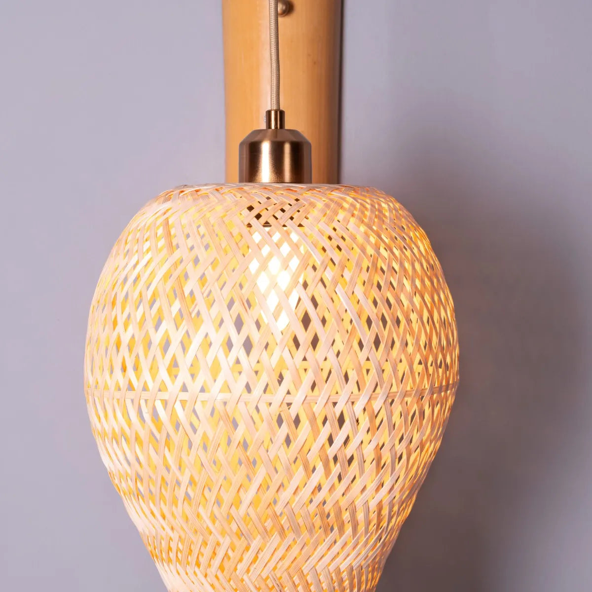 Fishwives Tale Rattan Wall Light in Natural Finish