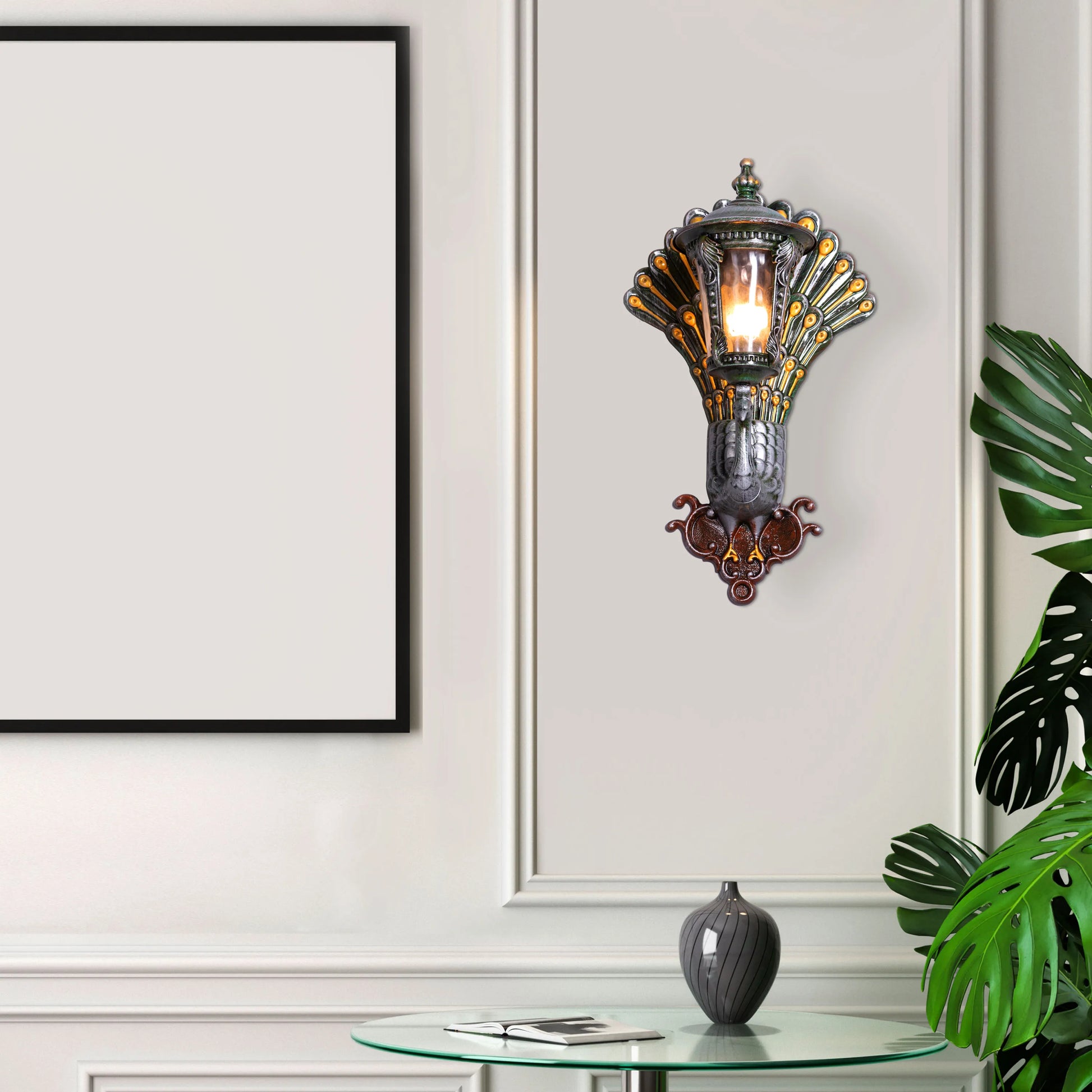 Plume Frosted Glass Wall Light - luxurious wall light with frosted glass shade, providing soft, ambient lighting with an elegant, plume-inspired design.
