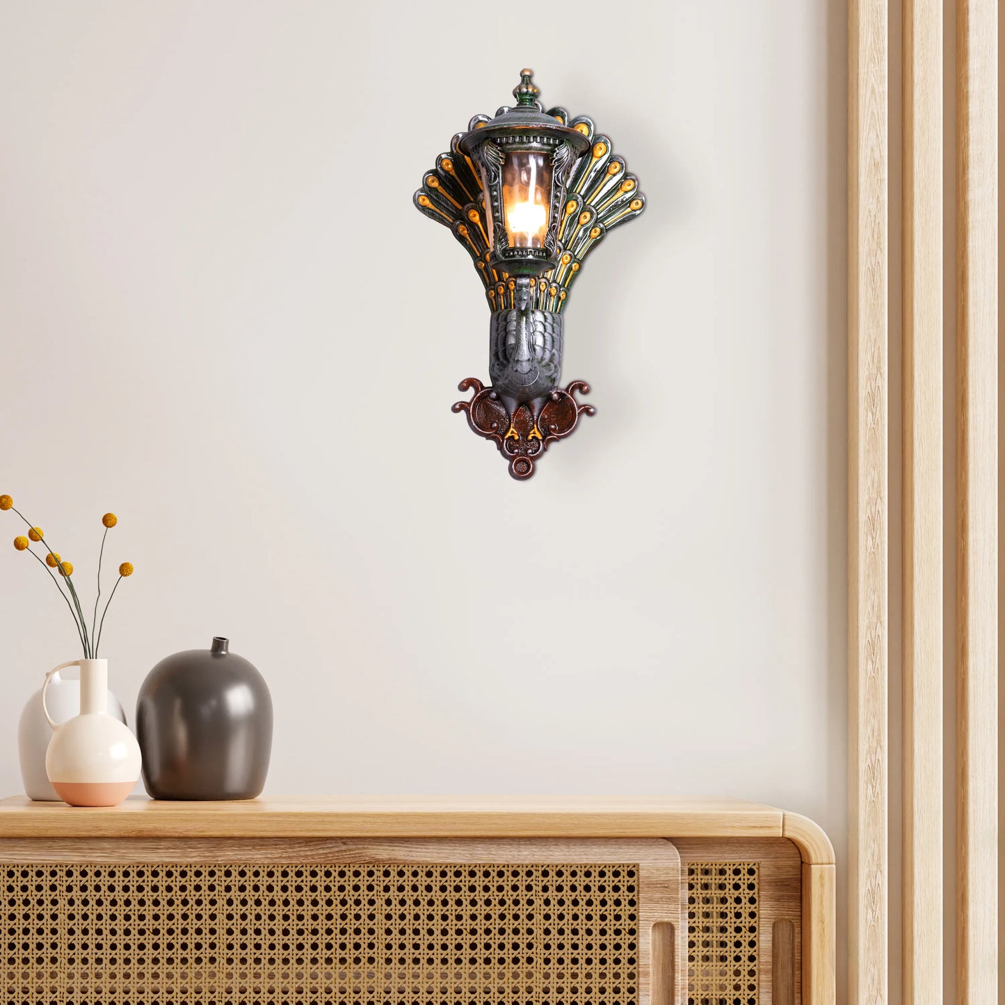 Plume Frosted Glass Wall Light - luxurious wall light with frosted glass shade, providing soft, ambient lighting with an elegant, plume-inspired design.