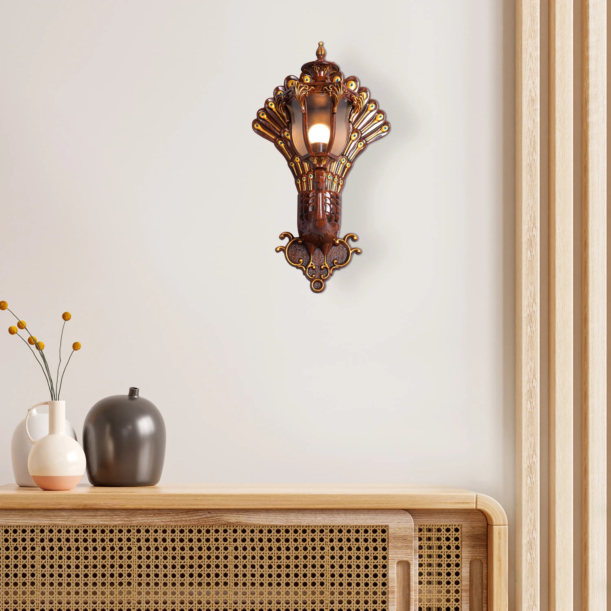 Plume Frosted Glass Wall Light - luxurious wall light with frosted glass shade, providing soft, ambient lighting with an elegant, plume-inspired design.