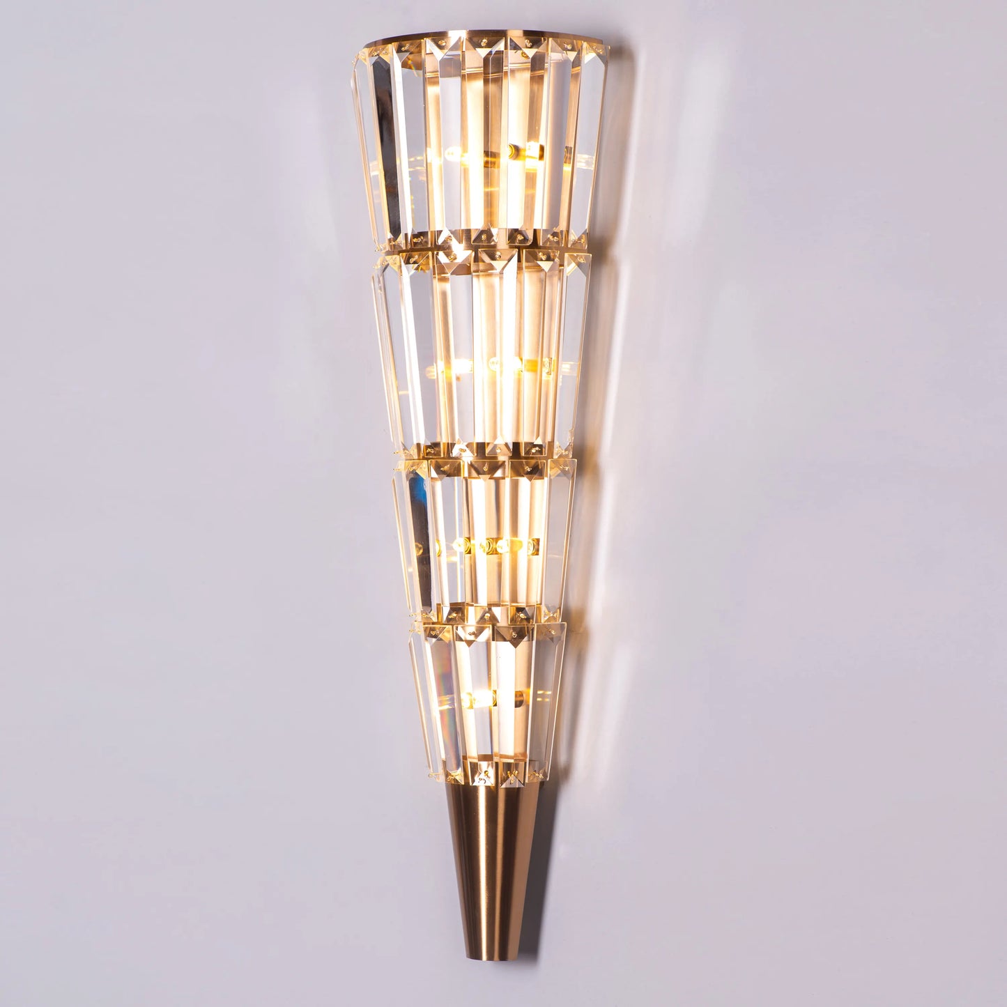 Sparkling Your Grace Glass Crystal Wall Light in Polished Chrome Finish