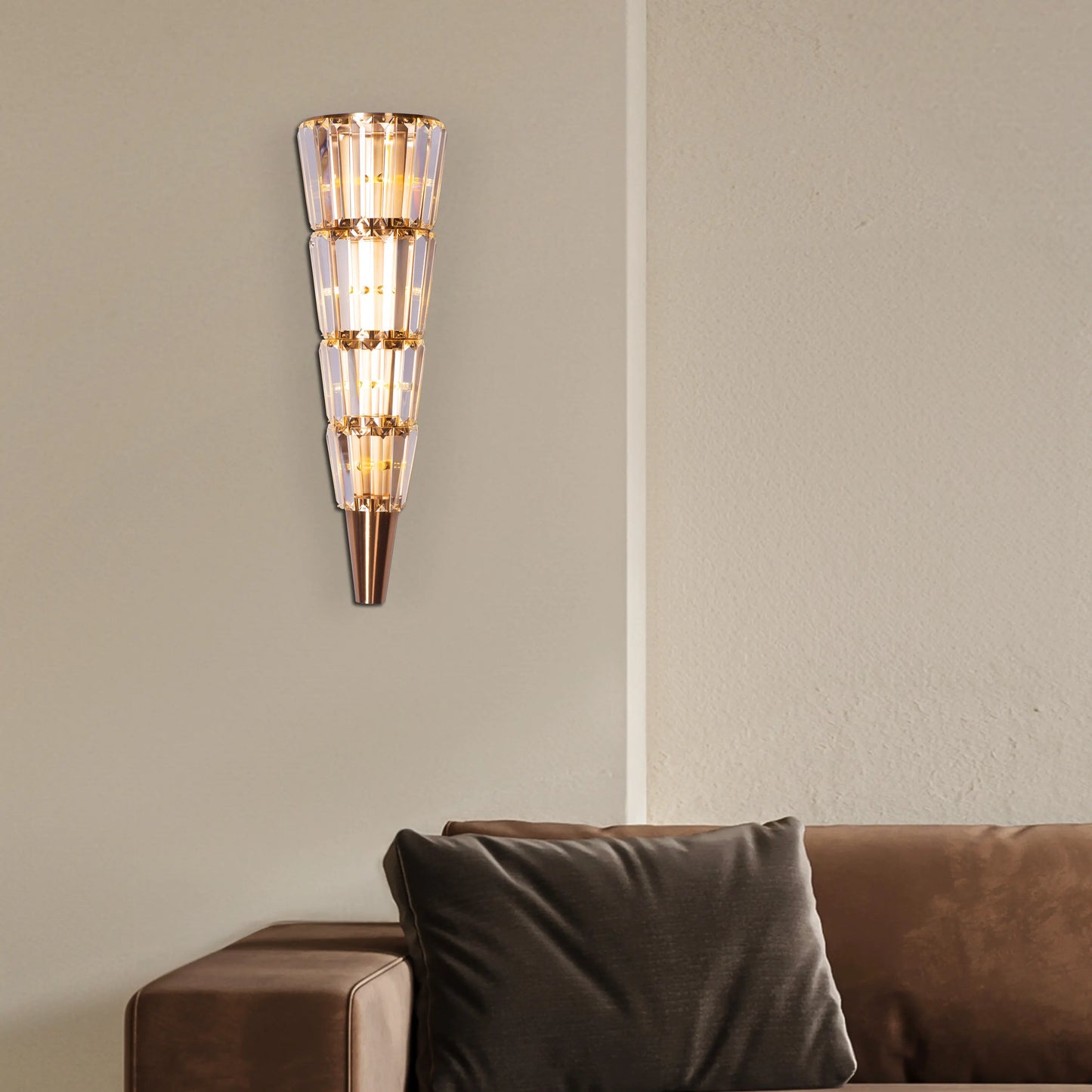 Sparkling Your Grace Glass Crystal Wall Light in Polished Chrome Finish