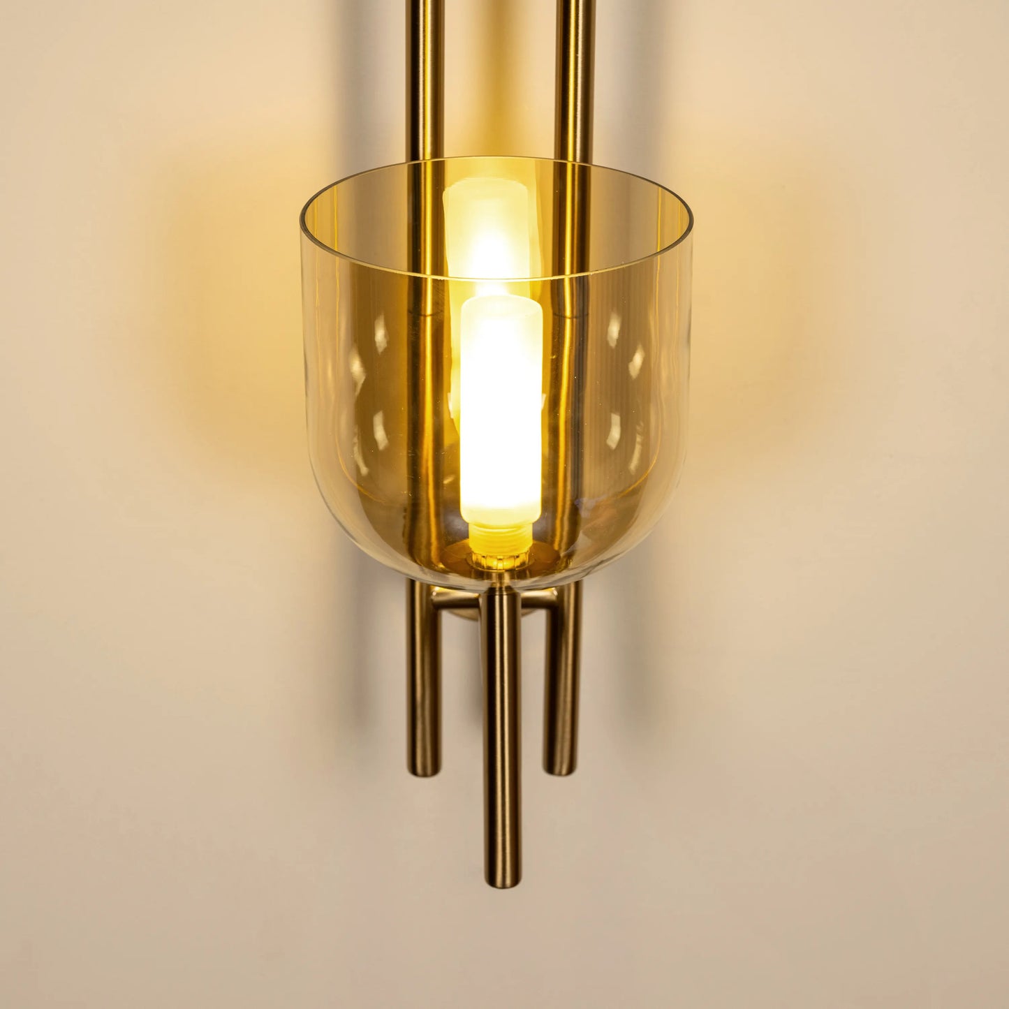 Moments Matter Wall Light in Gold and Amber with Clear Glass – luxury wall light featuring a golden frame, amber accents, and clear glass for an elegant and radiant glow, perfect for sophisticated interiors.