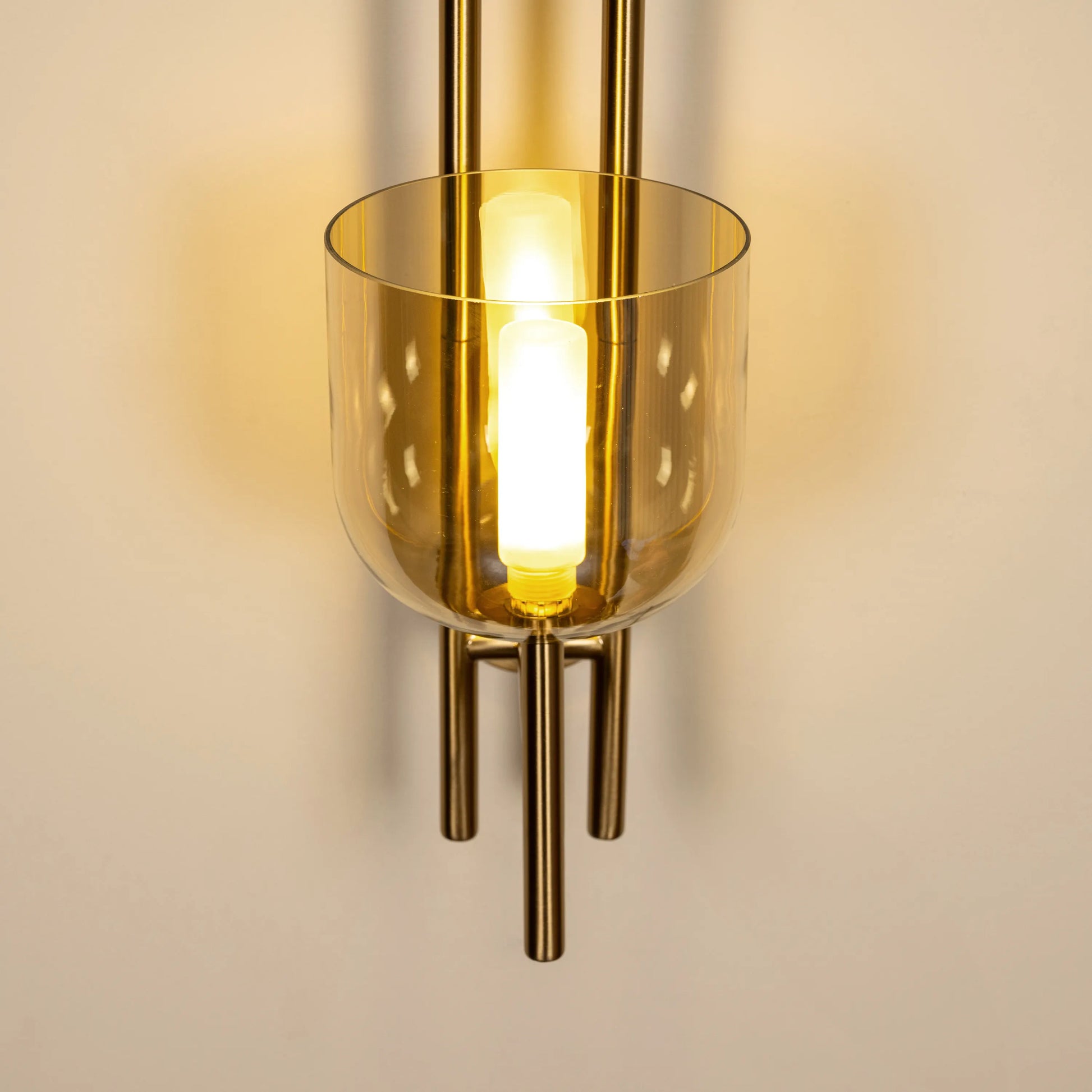 Moments Matter Wall Light in Gold and Amber with Clear Glass – luxury wall light featuring a golden frame, amber accents, and clear glass for an elegant and radiant glow, perfect for sophisticated interiors.