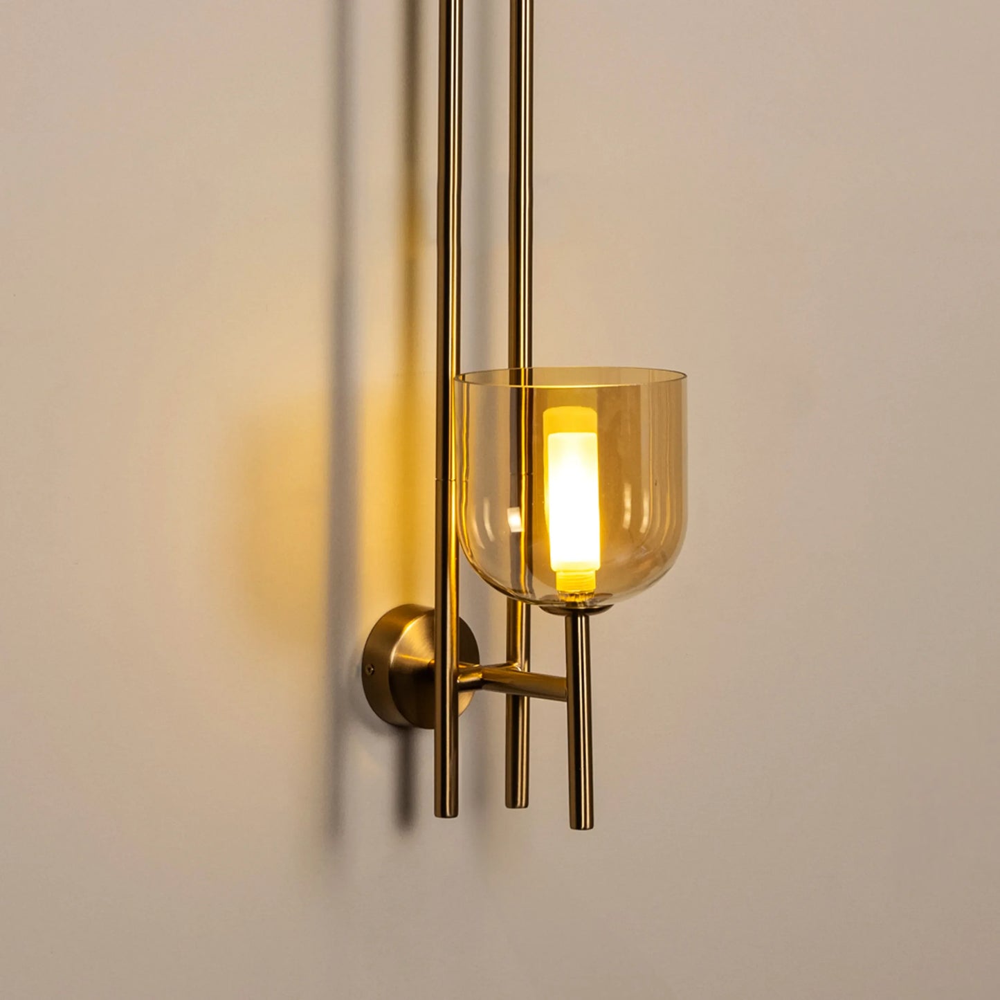 Moments Matter (Gold, Amber) Clear Glass Wall Light