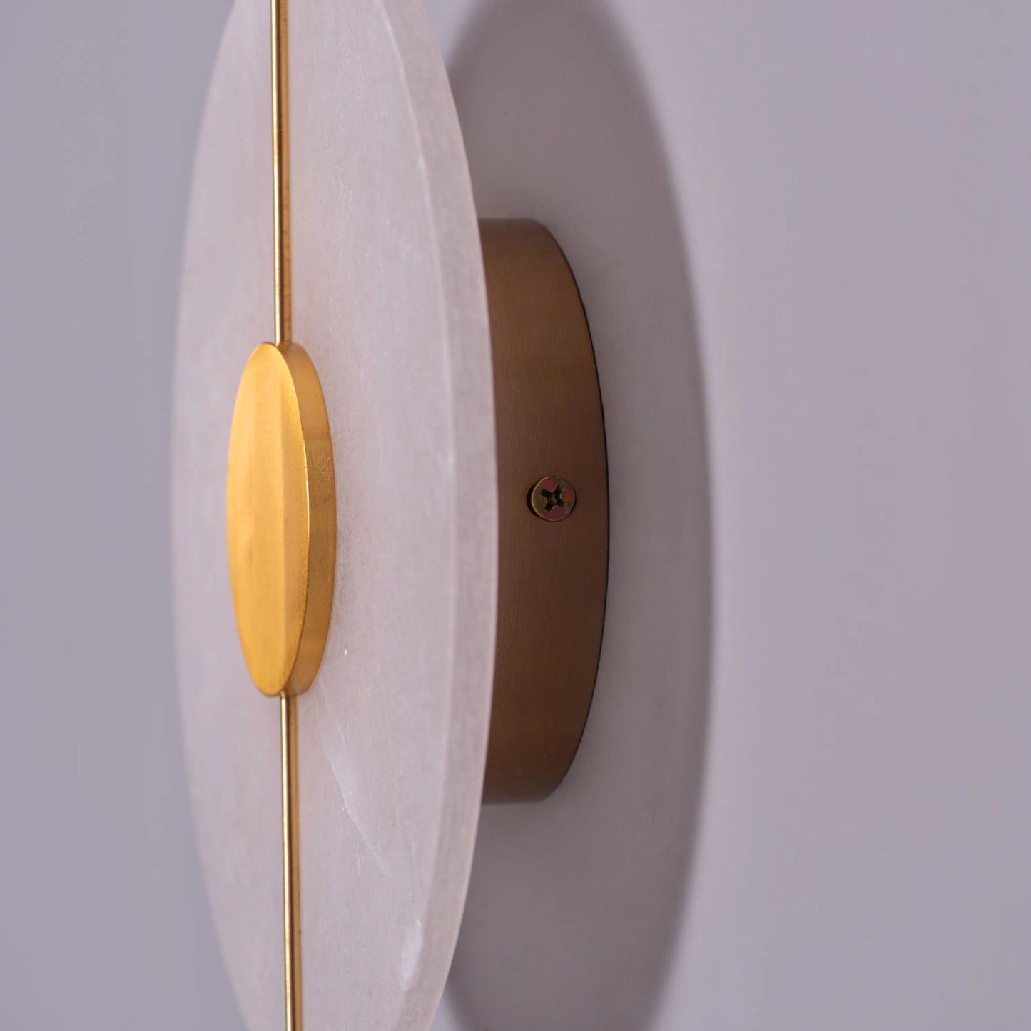 Boomerang (Gold, White) Built-In LED Alabaster Wall Light
