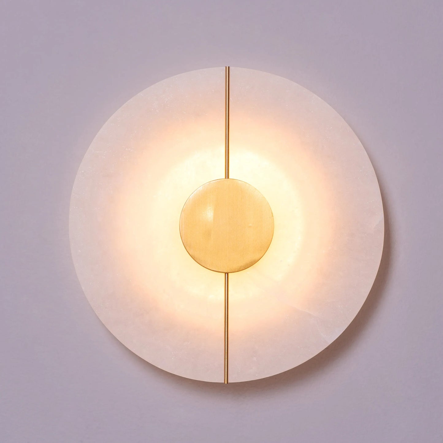 Boomerang (Gold, White) Built-In LED Alabaster Wall Light