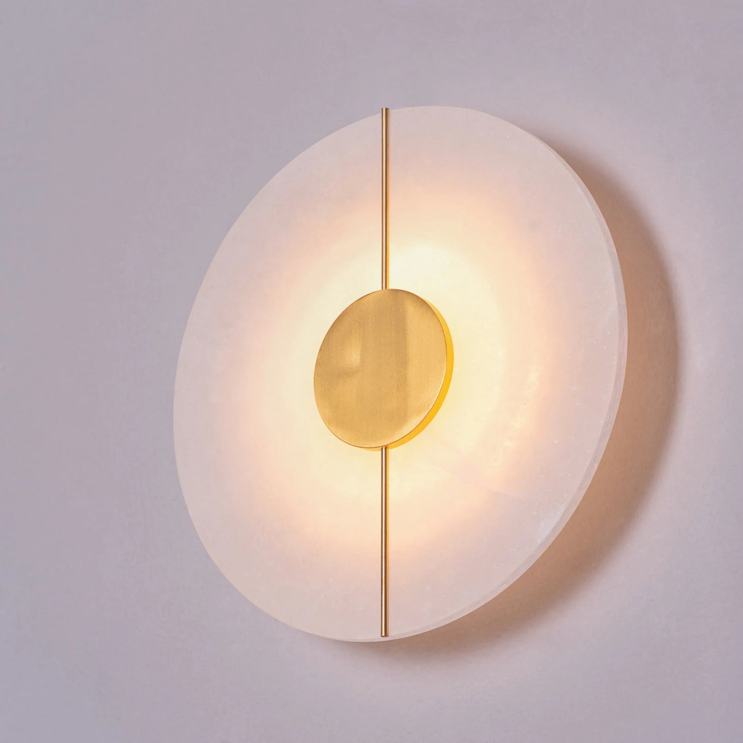 Boomerang (Gold, White) Built-In LED Alabaster Wall Light
