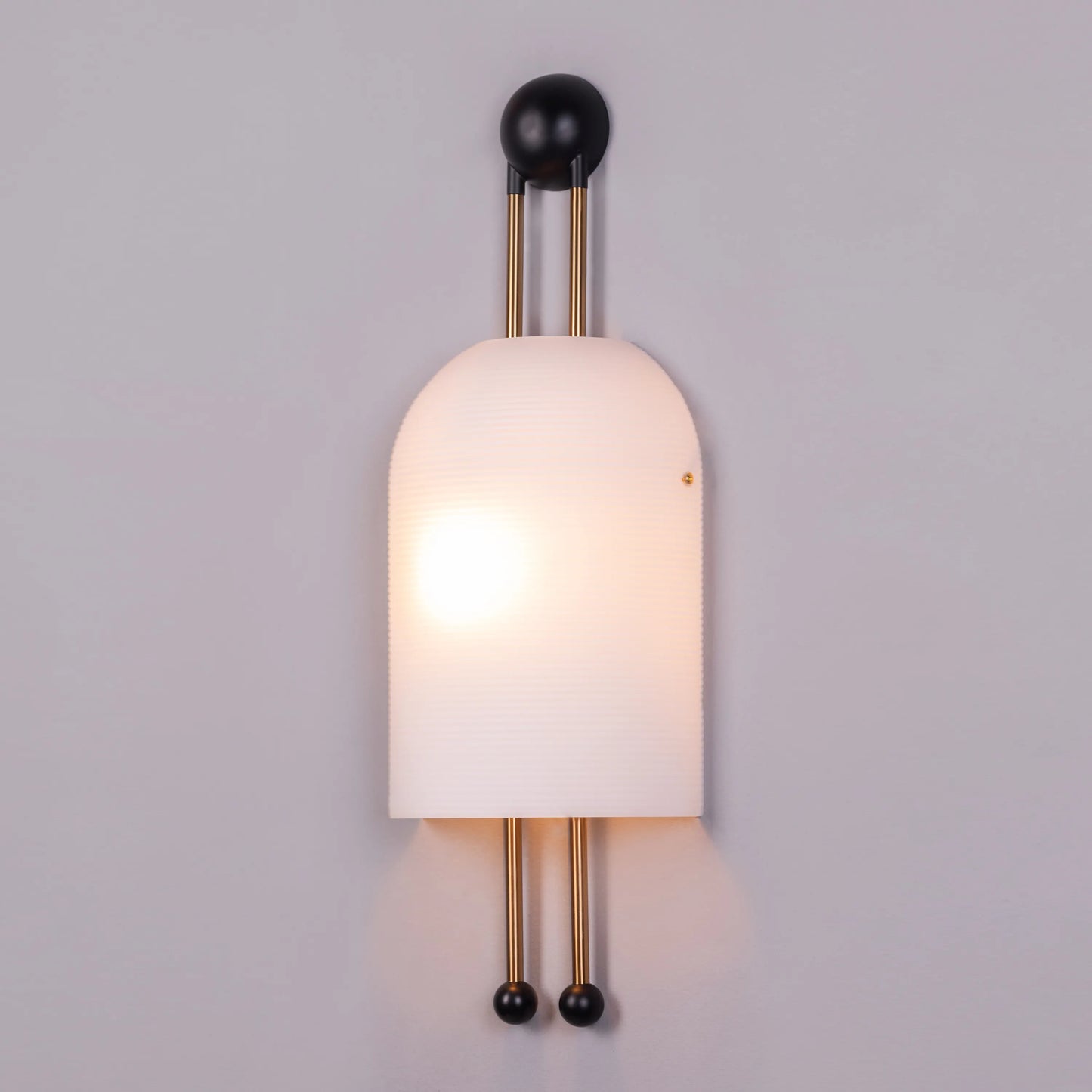 "Day In My Dream" Frosted Glass Wall Light - A sleek, modern wall sconce with a frosted glass shade that diffuses warm, glowing light.