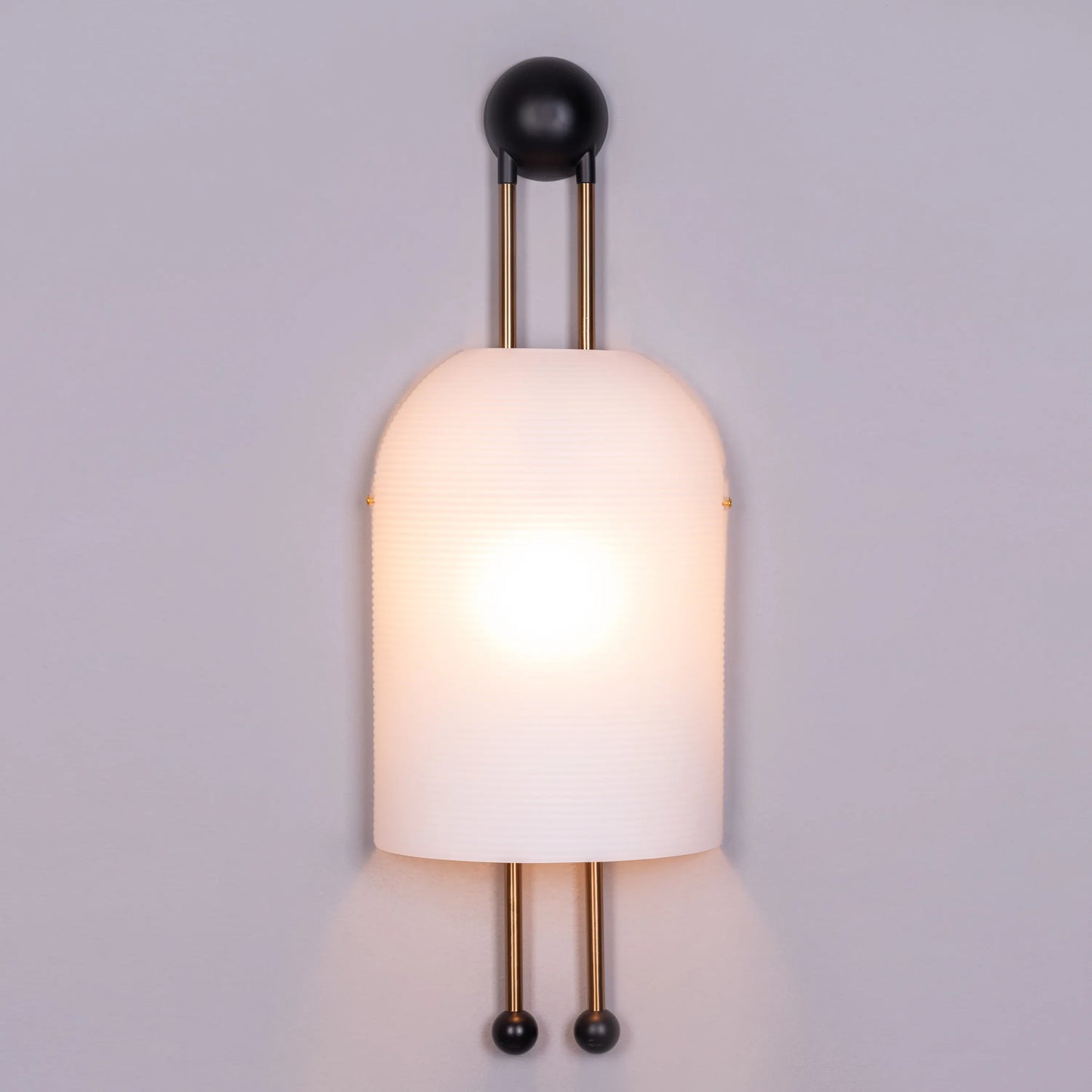 Day In My Dream (Gold, Black) Frosted Glass Wall Light