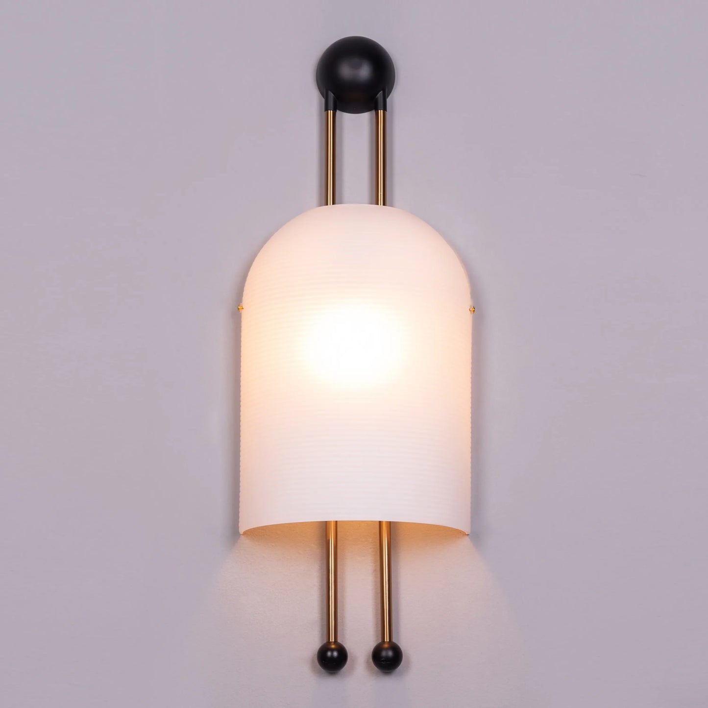 Day In My Dream (Gold, Black) Frosted Glass Wall Light