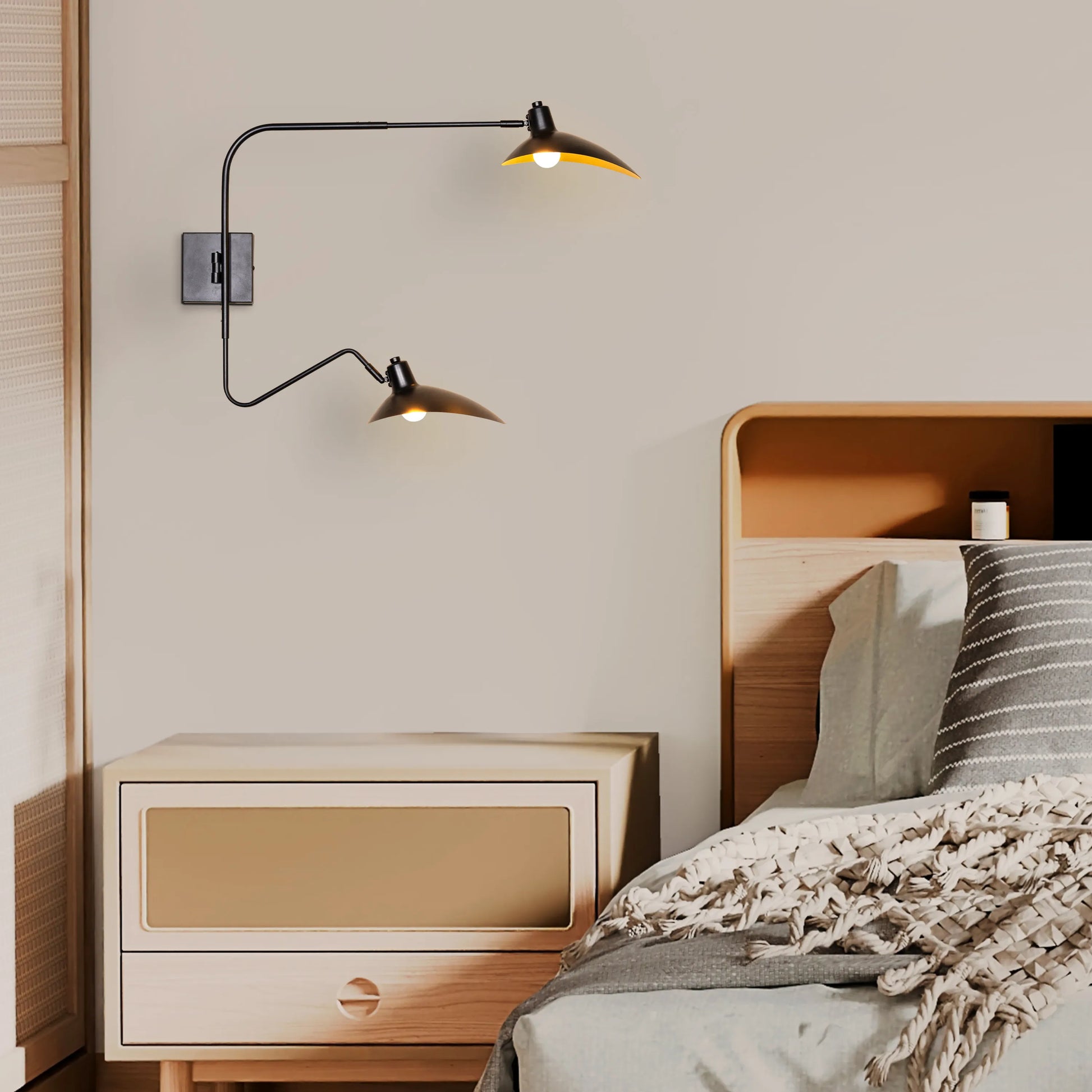 Luxurious wall light fixture with sleek metal frame