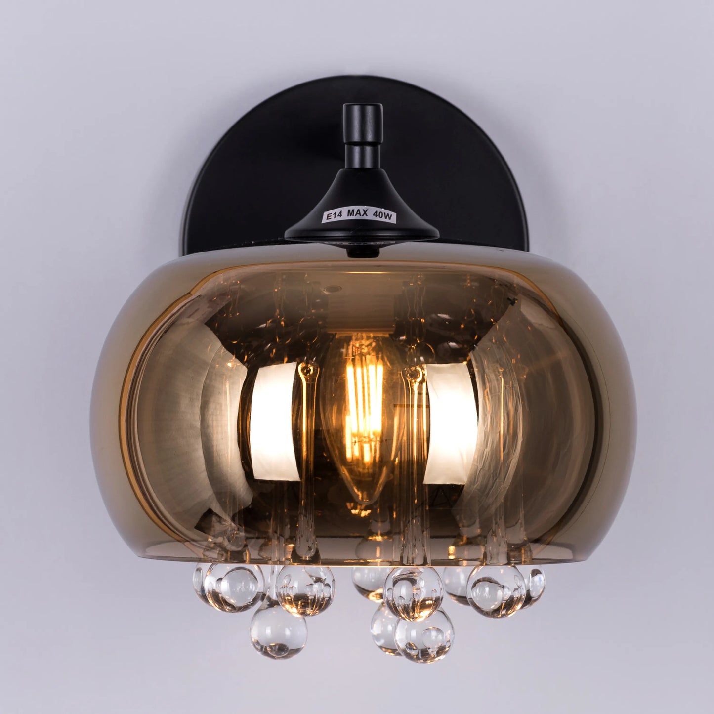 Enchanted (Black, Gold) Crystal Wall Light