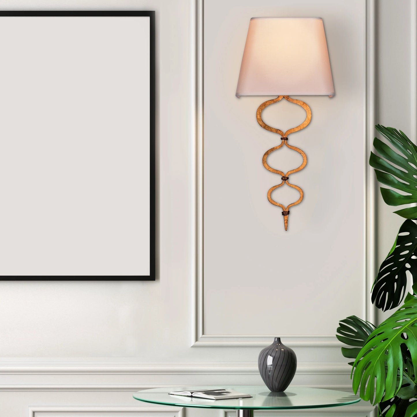 Elegant wall light with a warm, sunlit glow and gold finish; perfect for creating cozy ambiance in bedrooms and living areas.