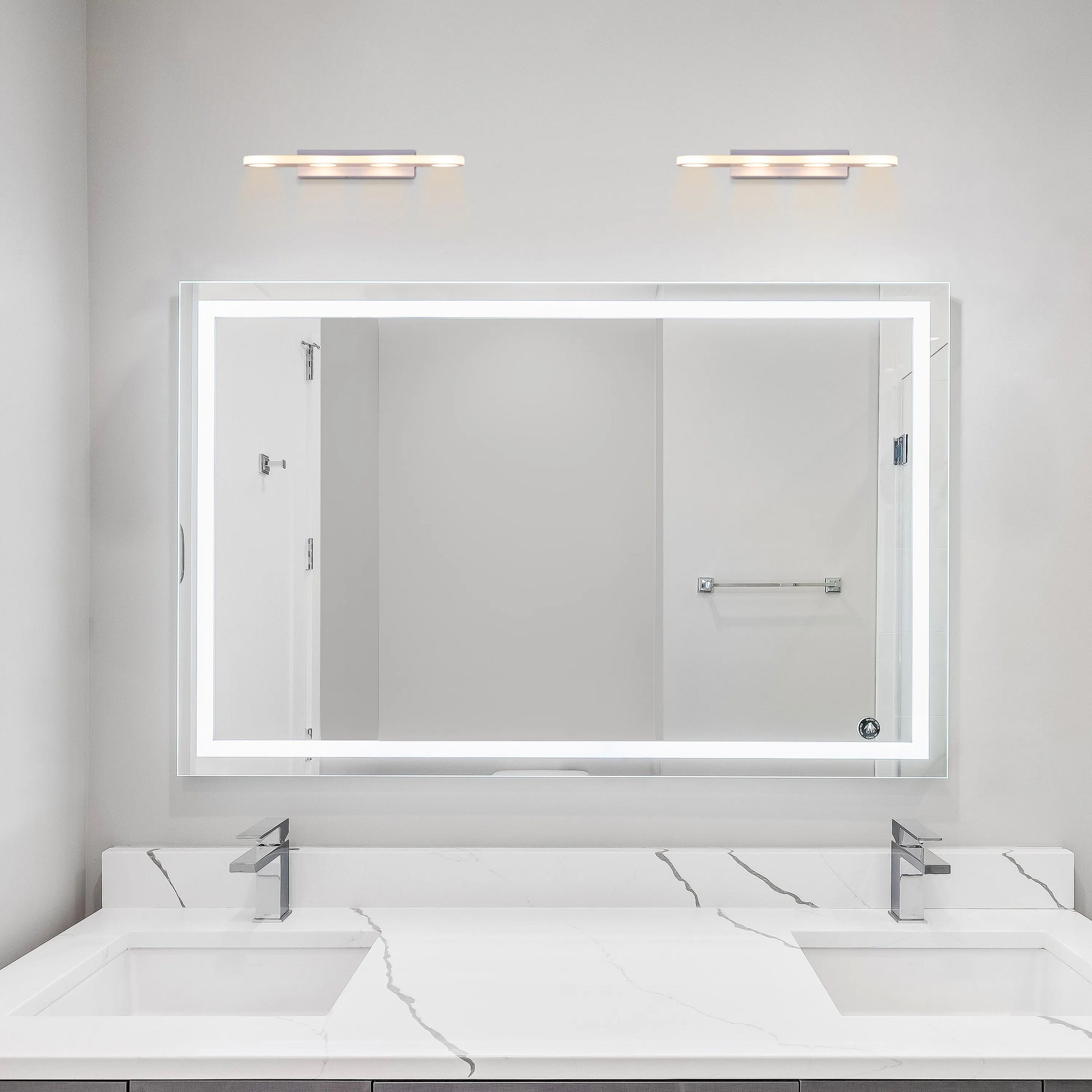 Say No More Vanity Light – a sleek and modern lighting fixture with energy-efficient LED technology, designed for consistent, shadow-free illumination in bathrooms and vanity spaces.
