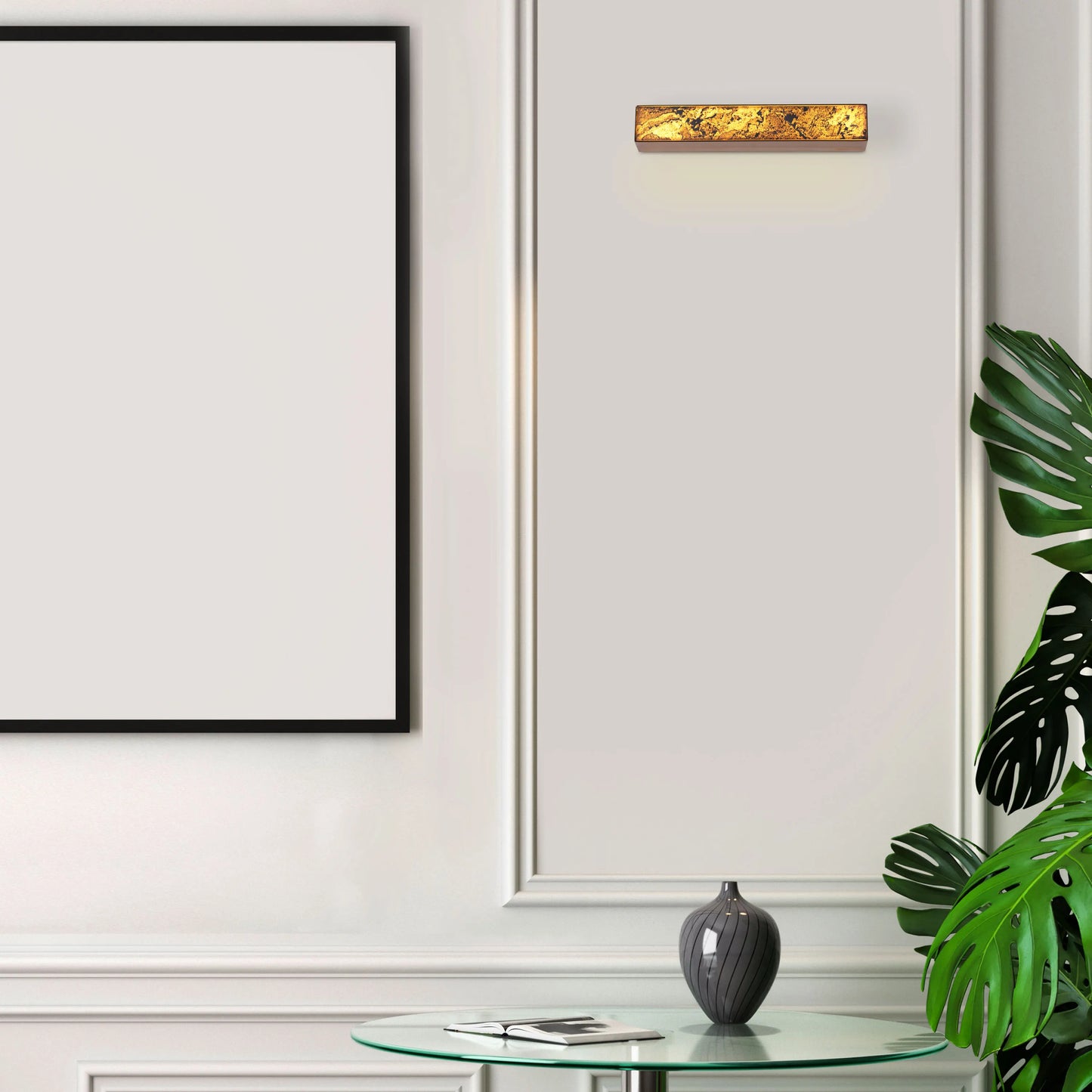 Luxurious Cloudy Days Translucent Natural Stone Wall Light featuring unique veined stone panel with ethereal internal illumination, mounted in premium metallic framework creating sophisticated ambient lighting