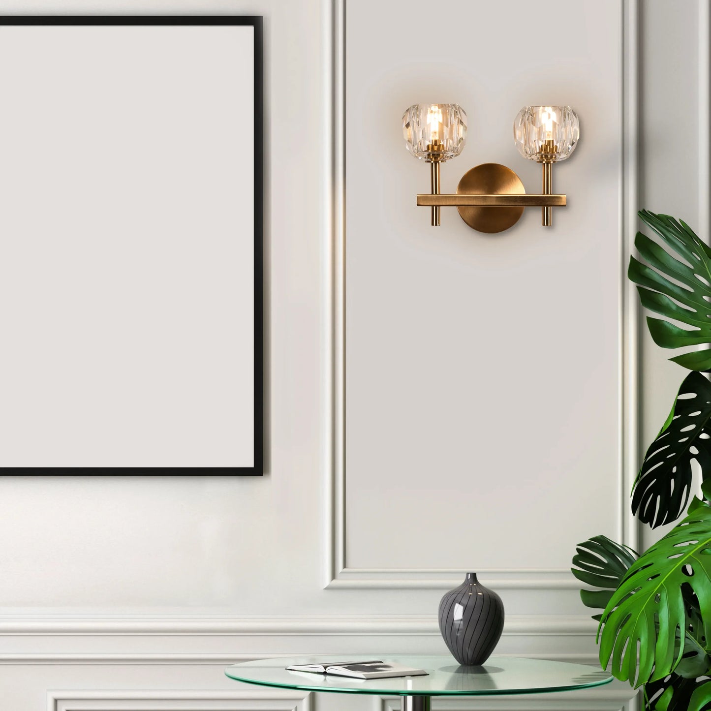 White Diamond Crystal Wall Light