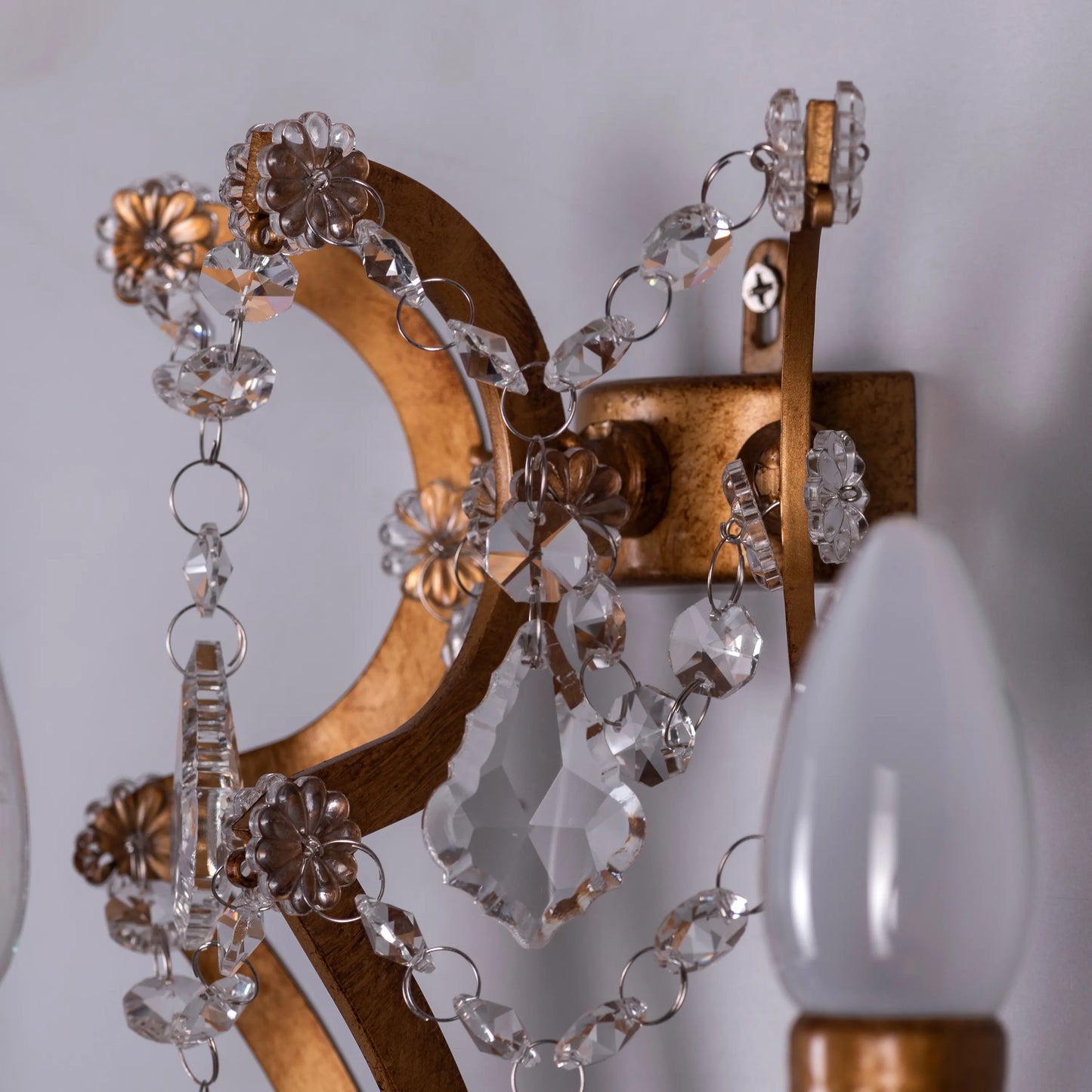 French Restoration Crystal Wall Light