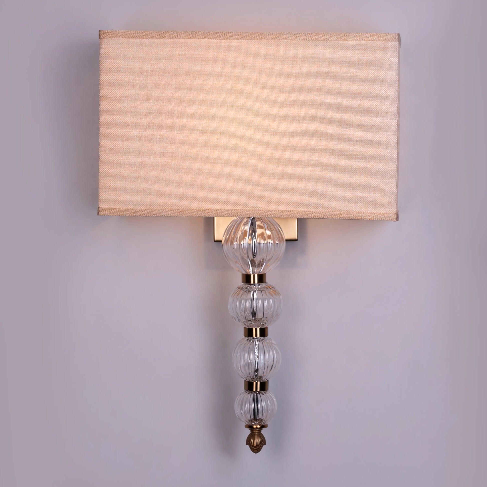 High Born Fabric Shade Wall Light featuring elegant textile shade and premium finish, mounted on designer wall, creating soft ambient illumination in luxurious interior setting