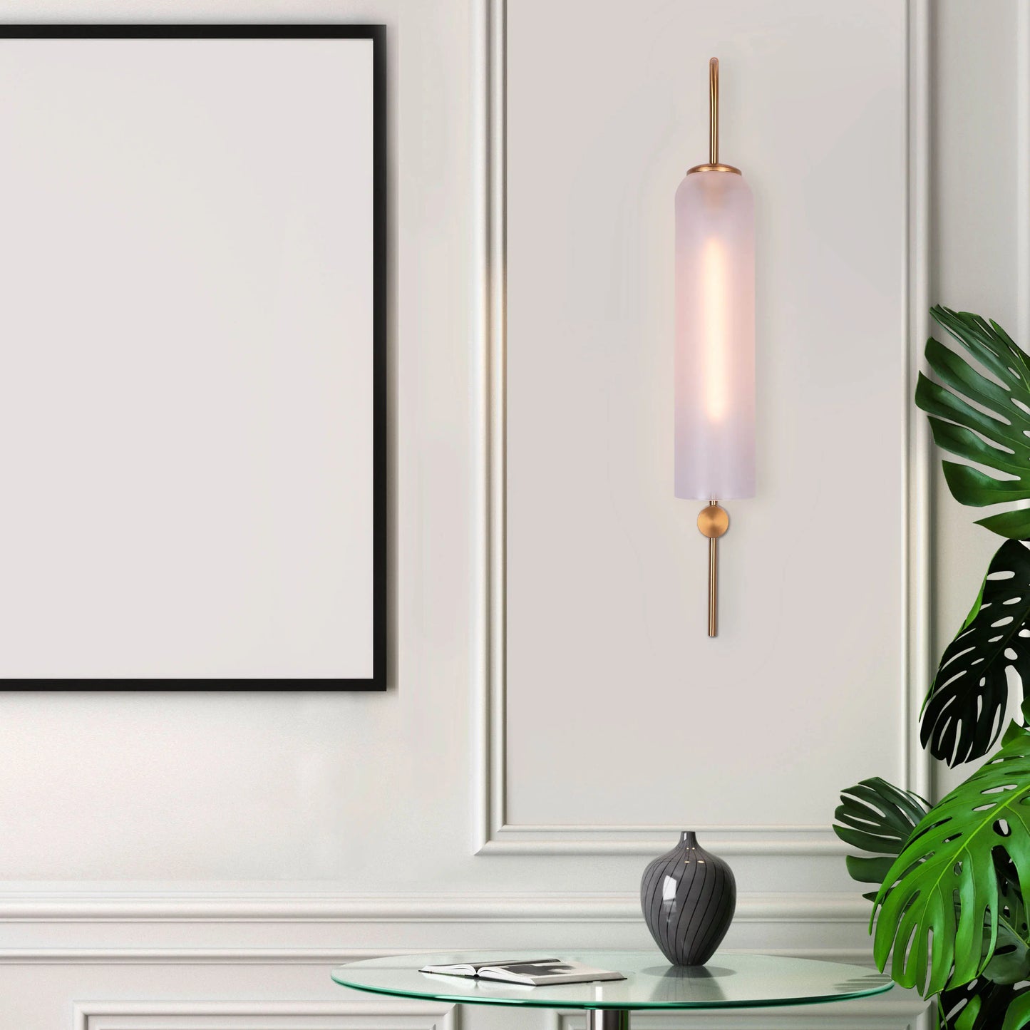 Wait For Me Glass Wall Light - Modern luxury wall sconce with handcrafted glass panels and premium brass finish, perfect for contemporary interior lighting