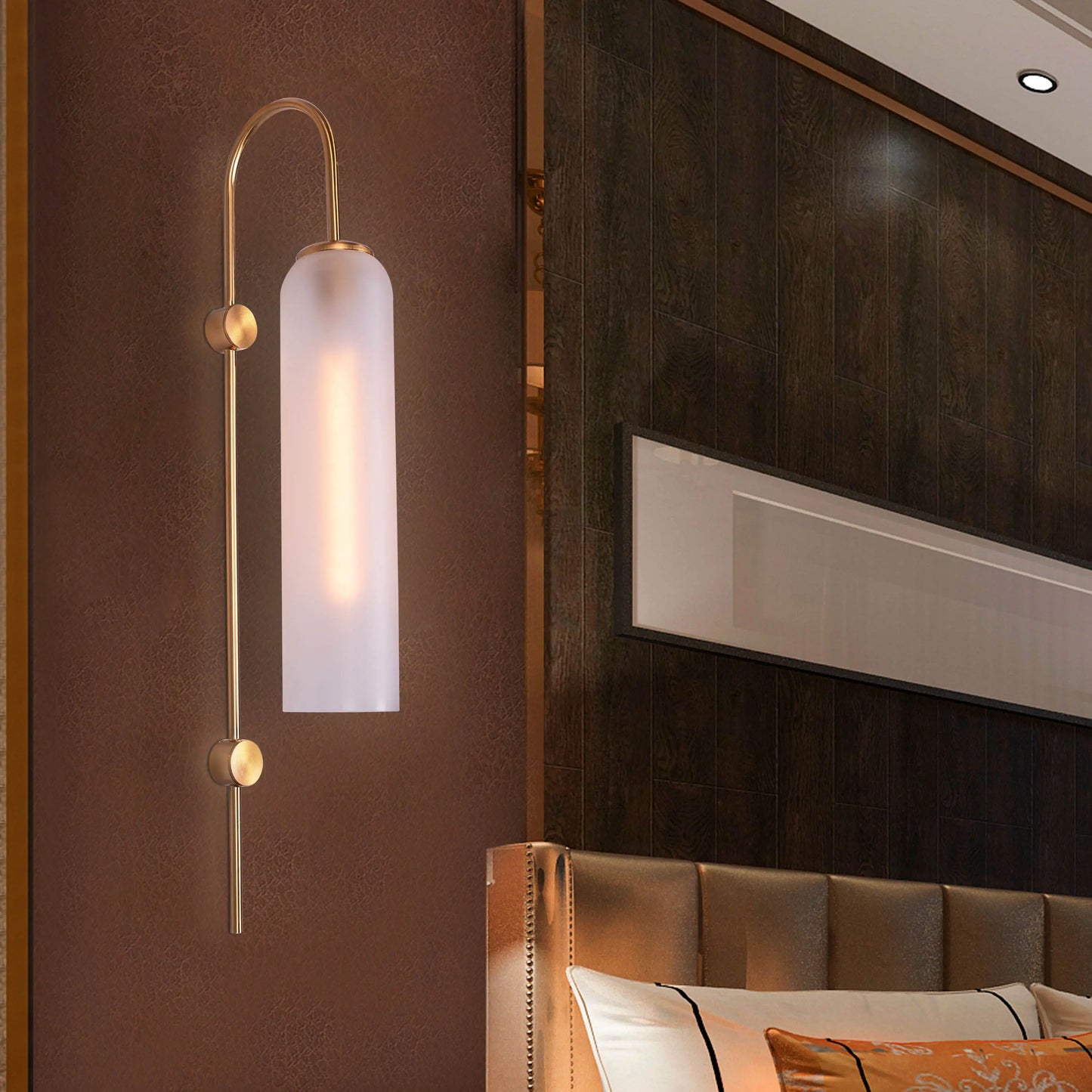 Wait For Me Glass Wall Light - Modern luxury wall sconce with handcrafted glass panels and premium brass finish, perfect for contemporary interior lighting
