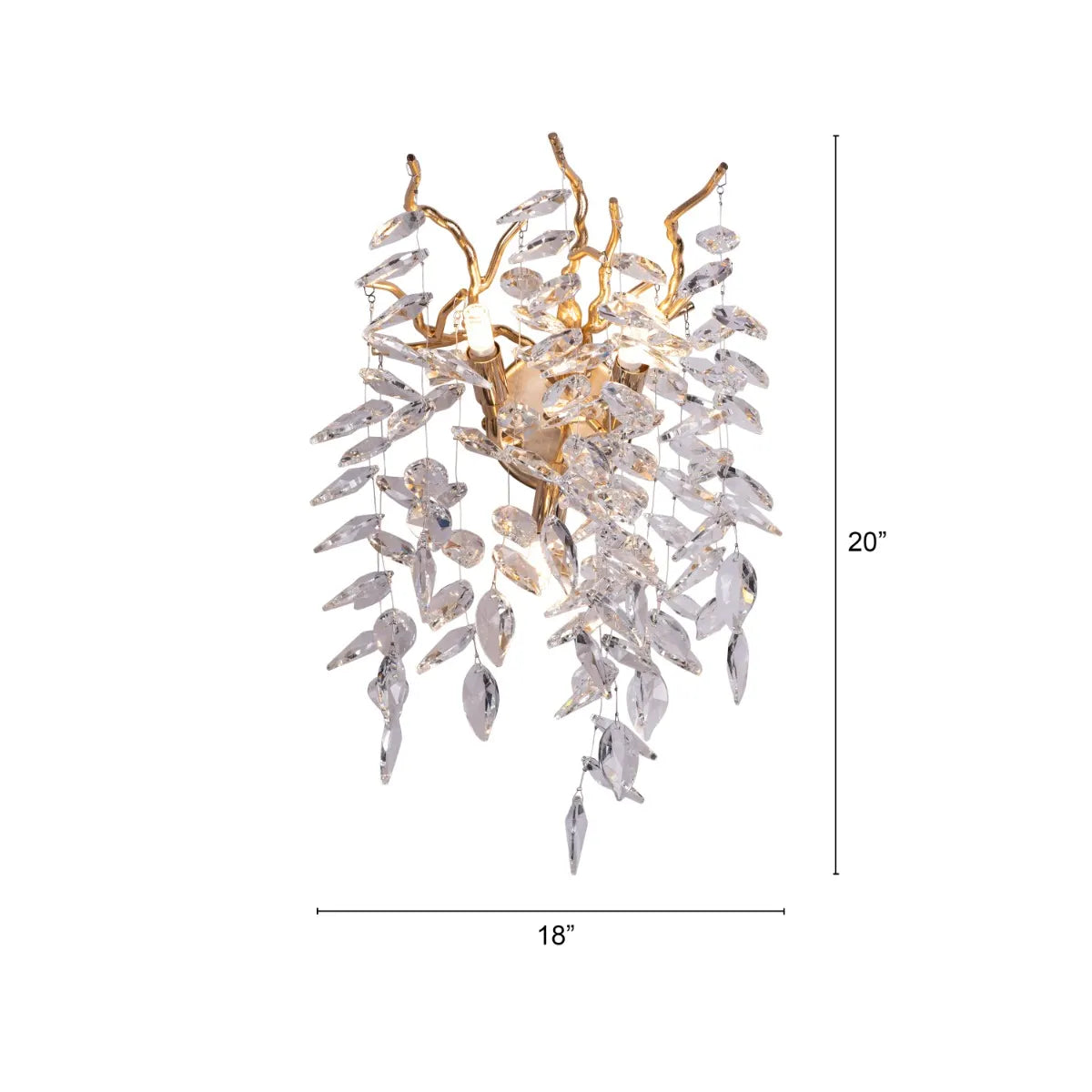 Moral of the Story Crystal Wall Light - Elegant and enlightening wall lighting fixture featuring a beautifully crafted crystal diffuser suspended within a sleek metal frame, creating a mesmerizing play of light and shadow.