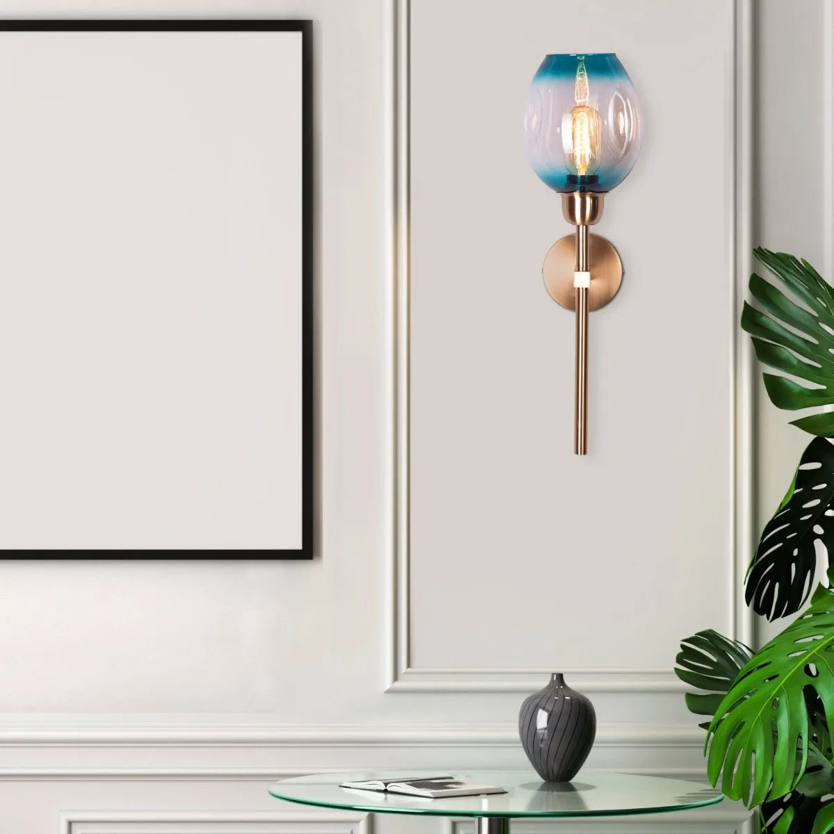Mykonos Memories Glass Wall Light – luxurious wall light with intricate glass design, inspired by the beauty of Mykonos, offering a soft, ambient glow for a peaceful atmosphere.